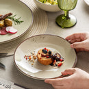 Axyaa Stoneware Ceramic Dinnerware Set: Plates, Bowls, Mugs - 16/32/48 Pieces