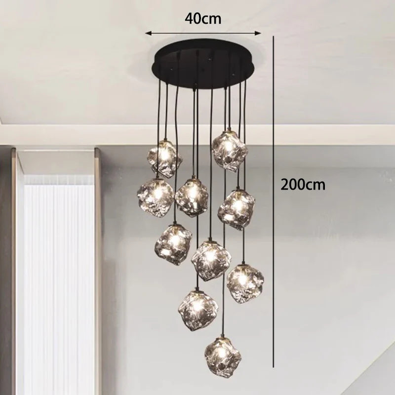 Axyaa Staircase Chandeliers LED Pendant Lamps Modern Home Indoor Lighting