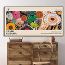 Yayoi Kusama Flower Poster Canvas Print Wall Art by Axyaa for Home Decor
