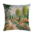 Axyaa Flower Pattern Cushion Cover Cotton Linen Throw Pillow Case for Home Sofa Decor