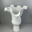 Axyaa White Ceramic Tulip Vase - Home Decor Floral Arrangement Accessory