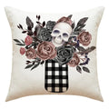 Axyaa Halloween Skull Head Pumpkin Pillow Covers for Horrible Holiday Home Decor