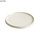 Axya Round Ceramic Dinner Plates: Solid Color Pasta Steak Plate Set