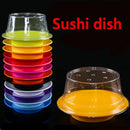 Axya Round Melamine Sushi Plate Set - Colorful Conveyor Belt Serving Dish