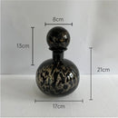 Axyaa Leopard Texture Glass Vase Modern Floral Arrangement Room Decor