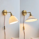 Axyaa Nordic LED Ceramic Wall Sconce Light for Bedroom Living Room Fixtures