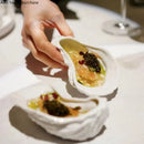 Axya Irregular Ceramic Oyster Plate Set for Dining and Décor