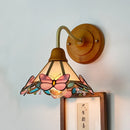 Axyaa White Ceramic LED Wall Lamps - Vintage Japanese Style - Copper Finish