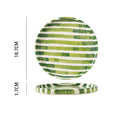 Axyaa Hand-Drawn Green Stripe Ceramic Coffee Cup with Breakfast Plate - Creative Tea Mug