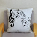 Axyaa Cartoon Sheet Music Printed Cushion Cover for Bedroom and Living Room