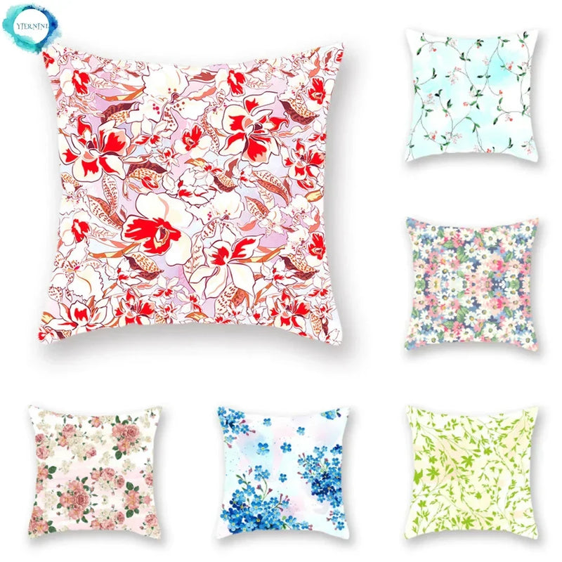 Axyaa Small Flower Pattern Polyester Throw Pillow Cover - 45x45cm