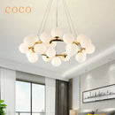 Axyaa Nordic Glass Ball Ceiling Chandelier