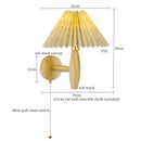 Axyaa Cream PVC LED Wall Lamps - Japanese Walnut Wood Applique Murale