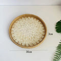 Axyaa Rattan Fruit Basket: Round Shell Tray for Home Snack Storage & Organization