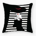 Axyaa Red Lips Stripe Throw Pillow Cover - 45X45CM