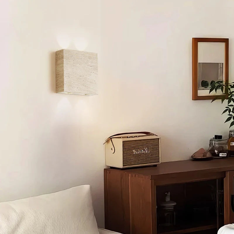 Axyaa LED Wall Lamps with Yellow Stone Lampshade for Indoor Lighting