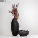Axyaa Coral Texture Resin Vase & Tray Set for Modern Home Decor
