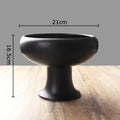 Axyaa Ceramic Goblet Vase: Minimalist Black and White Room Decor