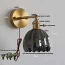 Axyaa Copper Glass LED Wall Sconce Modern Nordic Stair Light Fixtures