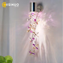 Axyaa Crystal Bedside Wall Sconce - Luxe Stainless Steel Finish & G10 Crystal Chain