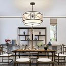 Axyaa Round Retro Chandelier: Stylish Indoor Dining Lamp for Creative Bedroom Lighting