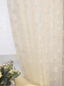 Axyaa French Luxury Leaf Gauze Curtains Beige Bedroom Living Room Sun Protection