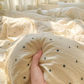 Axyaa Cloud Super Soft Kapok Mattress in Cream Wind Wrinkled Double-Layer Yarn - 4-Piece Set