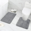 Axyaa Soft Plush Bathroom Mats Set: Shaggy, Absorbent, Non-Slip - 2Pcs