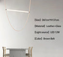 Axyaa BELT Pendant LED Lamp: Minimalist Leather Dining Room Light