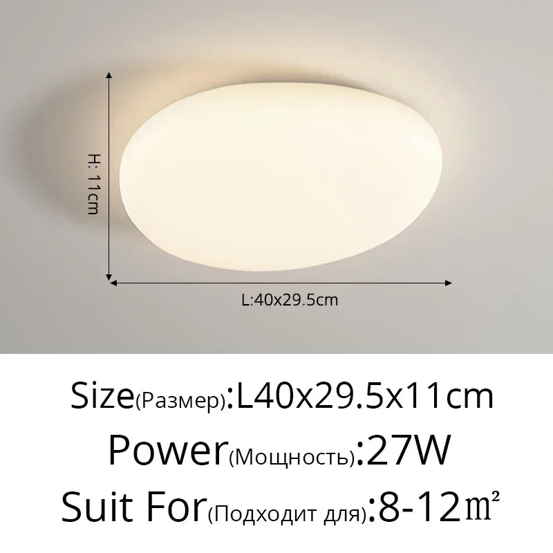 Axyaa Nordic LED Cream Ceiling Lamp for Modern Spaces