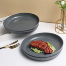 Axyaa Grey Striped Plastic Plate Set - Ideal for Table, Camping, and Desserts