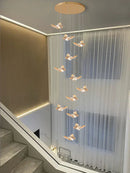 Axyaa Butterfly Chandelier Staircase Pendant Light for Living Room Loft Hall Lighting Design