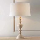 Axyaa Retro Wood Table Lamps LED Fabric Shade Living Room Office Lights