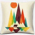 Axyaa Geometric & Animal Pattern Cushion Cover for Sofa, Bedroom, Car - Abstract Design