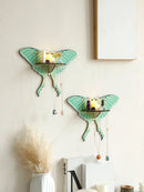 Axyaa Green Butterfly Crystal Wall Shelf - Elegant Home Decor & Storage Solution
