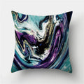 Axyaa Marble Ocean Sea Pattern Polyester Throw Pillow Cover - Home Sofa Decor