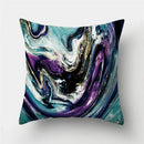 Axyaa Marble Ocean Sea Pattern Polyester Throw Pillow Cover - Home Sofa Decor