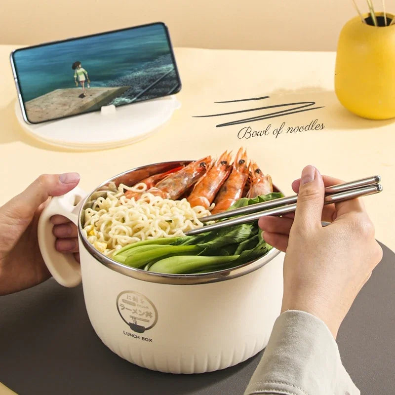 Axyaa Stainless Steel Insulation Soup Bowl with Lid - Large Capacity, Heat Resistant