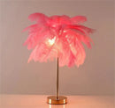 Axyaa Ostrich Feather LED Lamp: Stylish Bedroom Lighting for Home Decor
