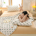 Axyaa Floral Print Quilted Comforter: Soft Single Double Blanket for Bed