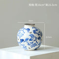 Axyaa Blue White Porcelain Gourd Vase Teapot Flower Arrangement Chinese Retro Bottle