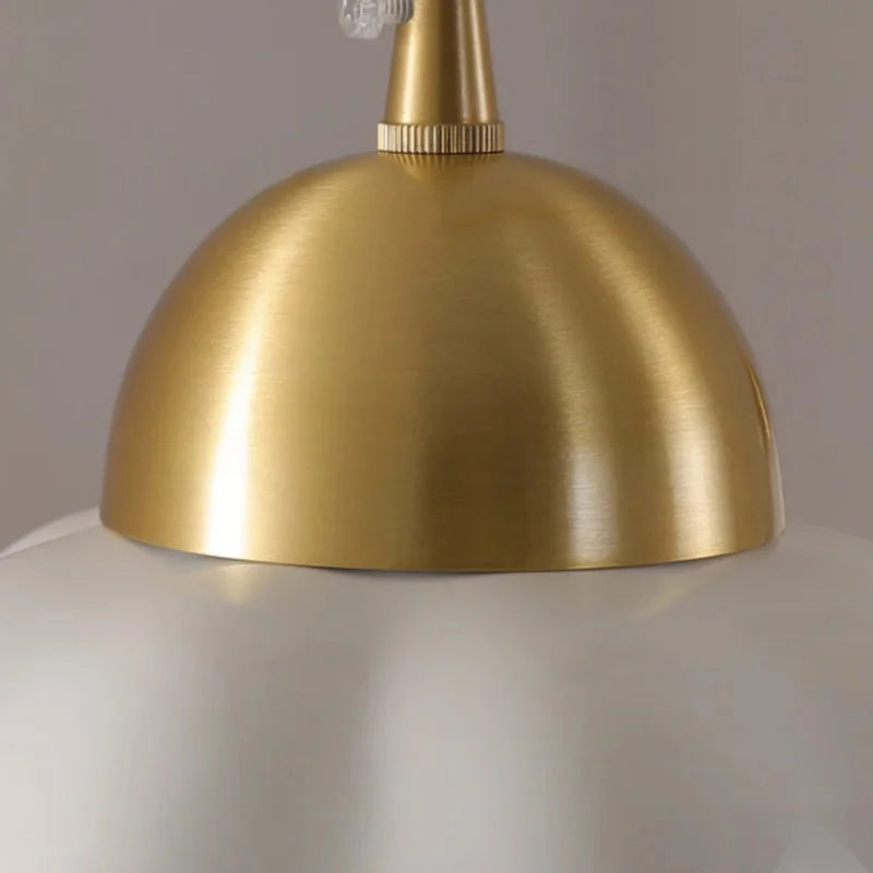 Axyaa White Ceramic Brass LED Pendant Light Modern Nordic Hanging Lamp