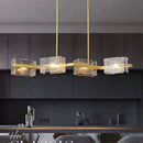 Axyaa Modern Glass Pendant Chandeliers for Living Room - Indoor LED Hanging Light Lamps