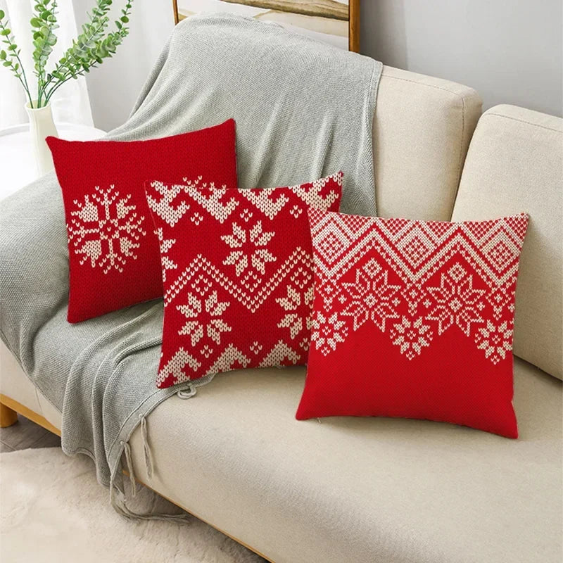 Axyaa Christmas Linen Pillowcase 45x45cm - Festive Home Decor & Gifts