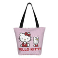 Axyaa Hello Kitty Tote Bag: Cute Kawaii Cartoon Top Handle Zipper Bag for Women