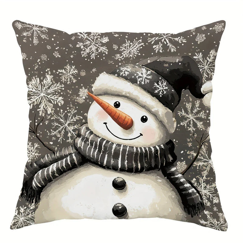 Axyaa Christmas Tree Snowman Pillowcase for Home Sofa Decoration