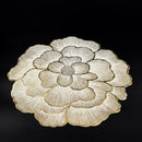 Axyaa Gold Peony Coasters Set - Elegant PVC Placemats for Dining Table