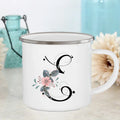Axyaa Flower Mugs - Creative Enamel Coffee Cups Handle Drinkware for Wedding Gifts