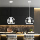 Axyaa Industrial White Cage Pendant Light for Home Decor