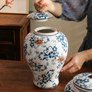 Axyaa Blue & White Porcelain Antique Vase - New Chinese Style Large Flower Arrangement
